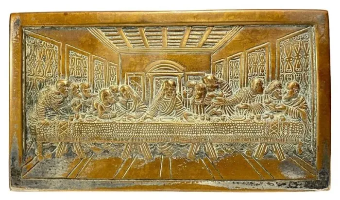 Escultura Mesa bronze Santa Maria delle Grazie Santa Ceia em Milão, Itália*