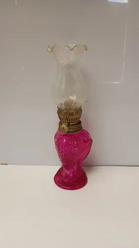 Lamparina  de querosene vintage de vidro 20 cm