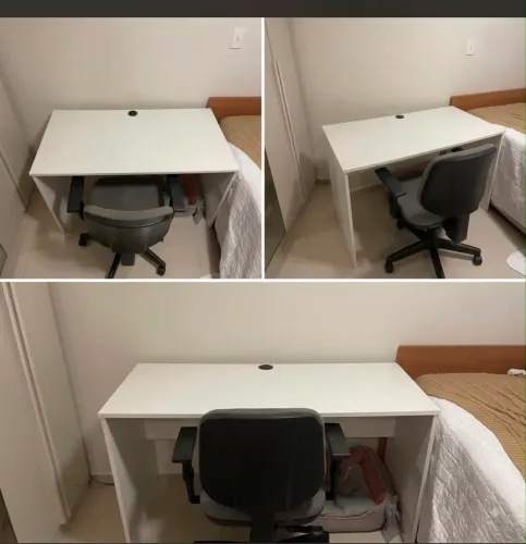 Mesa de Estudos em MDF + Cadeira Ergonômica Completa