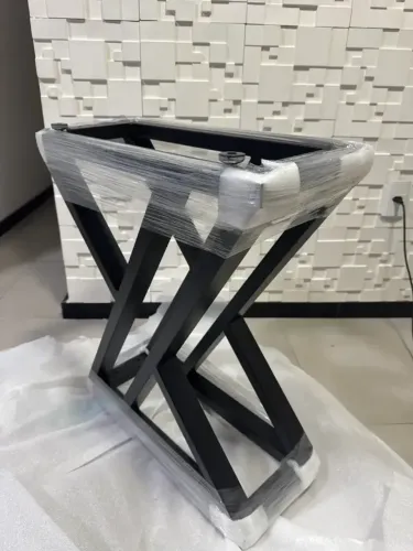 Pé Base De Mesa Industrial Tampo Redondo Quadrado Até 180x90 Preto Kit 2 Unidades