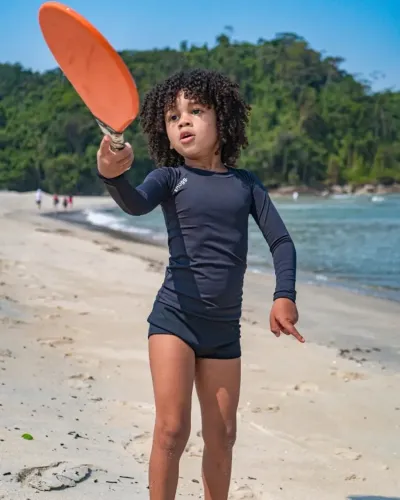 CAMISETA INFANTIL, MANGA LONGA com PROTEÇÃO UV - POLIÉSTER