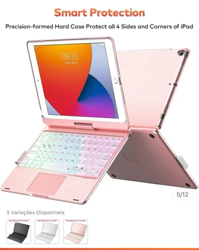 Capa De Teclado Touchpad Para iPad A16