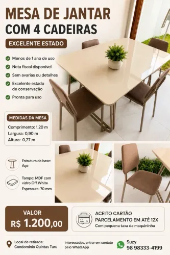 Vendo esse lindo conjunto de mesa 