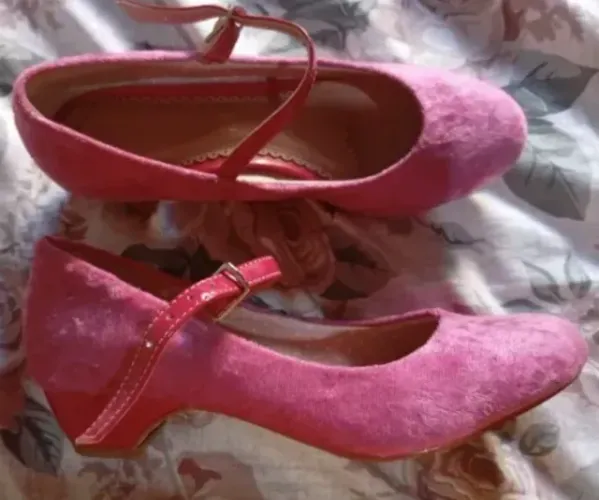 Sapato couro rosa 