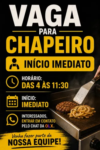 VAGA PARA CHAPEIRO INICIO IMEDIATO 80 DIARIA