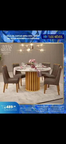 Mesa de jantar 6 cadeiras