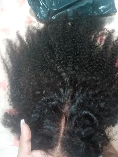 Lace cacheada cabelo humano