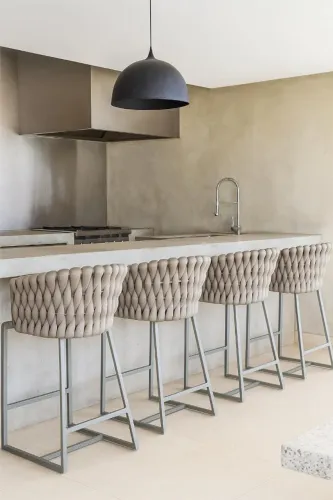 Banqueta em tricô náutico
