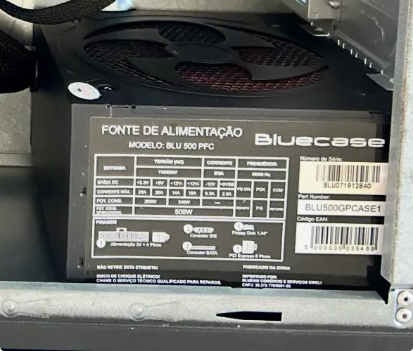 Fonte bluecase 500w