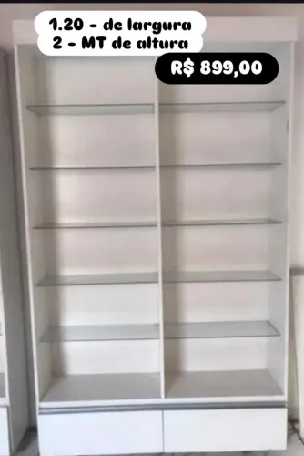 PRATELEIRAS DE MDF E VIDRO