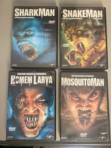 Lote DVD Sharkman, Snakeman, Mosquitoman e Homem Larva + Brinde Homem-Coisa