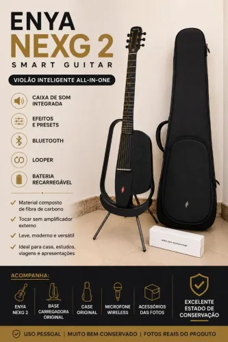 Violão ENYA NEXG 2 + Base Carregadora + Case + Microfone Wireless