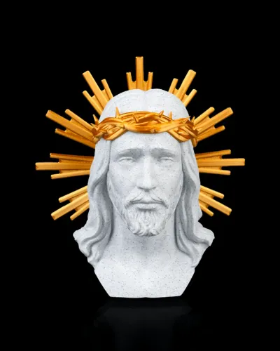 Busto Parede 22cm Santo Cristo Jesus Decorativa 3D Religioso