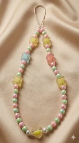Phone Strap Artesanal em Miçangas(Cordinha para Celular)