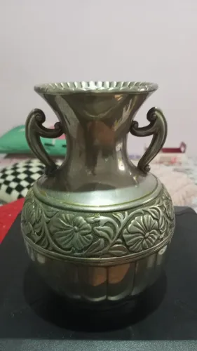 Vaso Ânfora Antigo Metal Prateado Zamac Com Pátina Vintage (Usado)