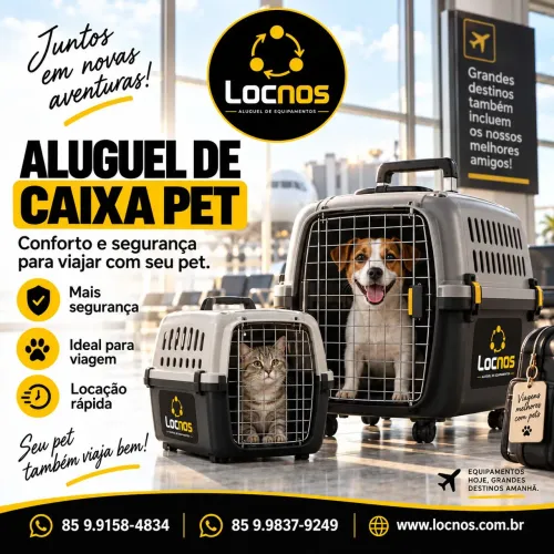Aluguel de caixa de transporte pet cachorro gato gaiola casinha