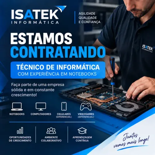 Vaga Técnico de Informática com Experiência em Notebooks - Santos/SP