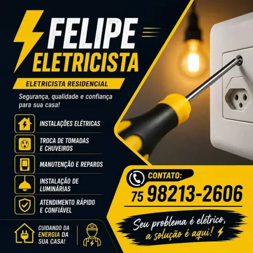 Eletricista 24h. Atendimento rápido e prático . Segurança e qualidade em cada serviço.