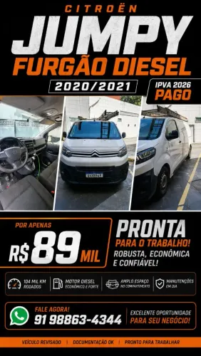 Citroen Jumpy Furgão Pack 1.6 Turbo Diesel 2021