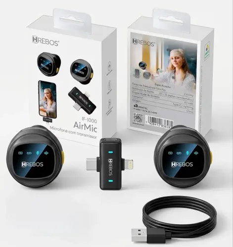 Microfone Sem Fio Hrebos AirMic IF-1000? para Android e iPhone