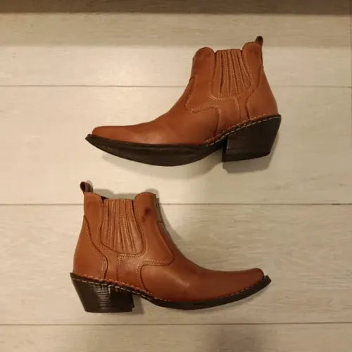 Bota Masculina Texana Country Rodeio Em Couro Bico Fino