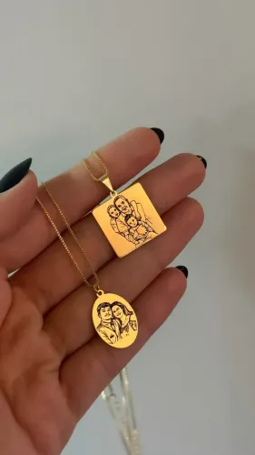 Colar fine line personalizado banhado a ouro/prata