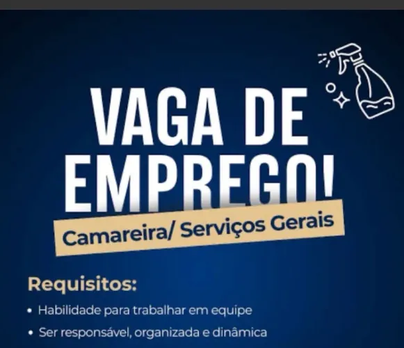 Vaga de emprego camareira