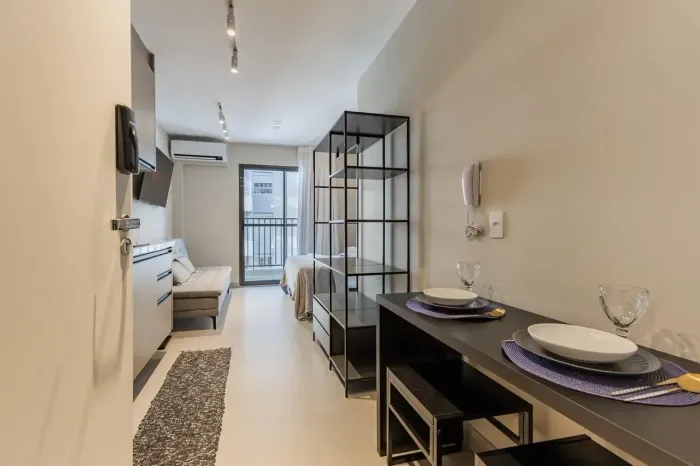 Studio mobiliado para locação com 25m2 Pinheiros - São Paulo/SP