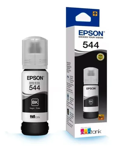 Refil Tinta Epson T544 Preto Original EcoTank 65ml - Epson L3150 Epson L3210 l1250-l3110