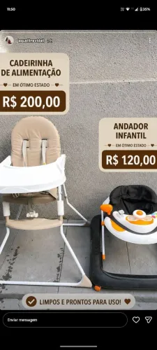 Cadeira de alimentação e andador 