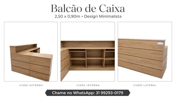 Balcão para caixa comercial