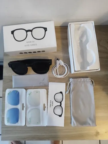 Óculos inteligente com câmera, som bluetooth stereo