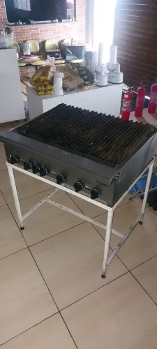 Chapa char broiller a gás grill americana 90cm