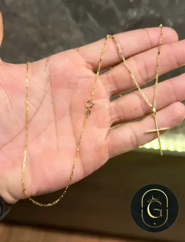 Cordão de ouro tijolinho + pingente 4.25g 75cm ( LOJA )