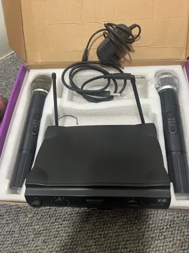 Microfone sem fio Profissional Duplo Sem Fio Pgx-58 UHF - VMIC 