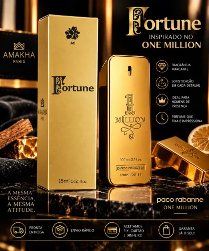 Perfume Masculino Fortune 15ml - Inspirado no One Million | Amakha Paris
