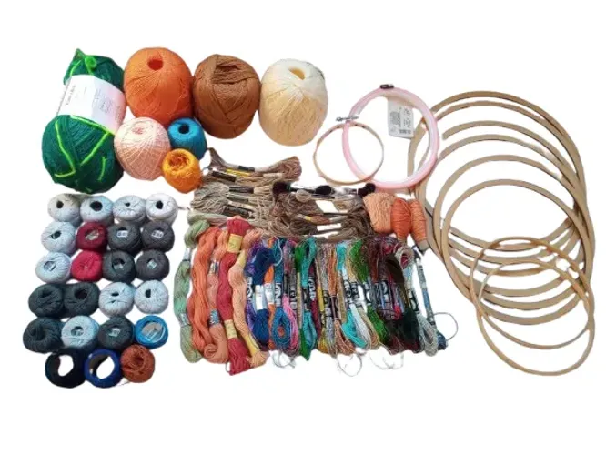Kit Bordado e Crochê - Linhas Diversas + Bastidores