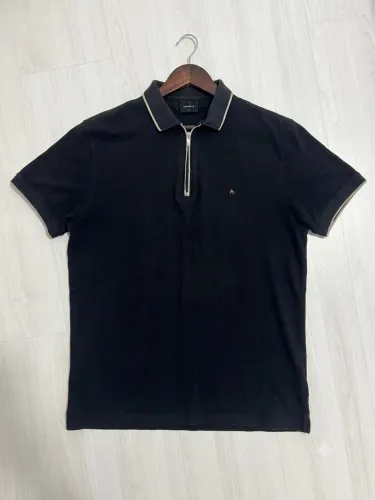 Camisa Polo Aramis Preta com Zíper - Tamanho GG Original