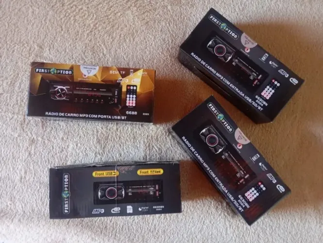 Rádio MP3 Bluetooth Para Carro Completo Com Controle e Chicote