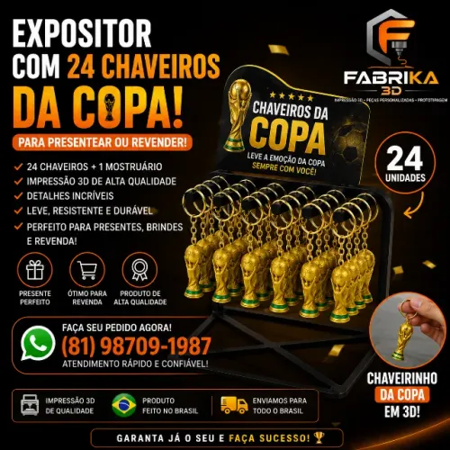 Chaveiro da taça da copa do mundo para vender e ganhar dinheiro ou presentear seus amigos
