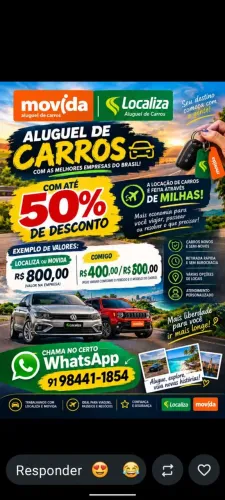 Locação de veículo sem calção diária Aparti de 120