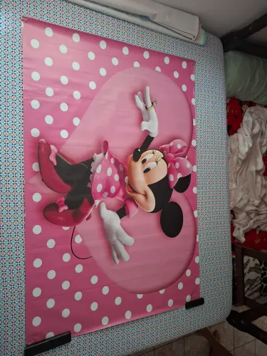 Painel (lona) festa infantil Minnie rosa Festa Banner 1,50 X 1,00<br><br>R$:20,00