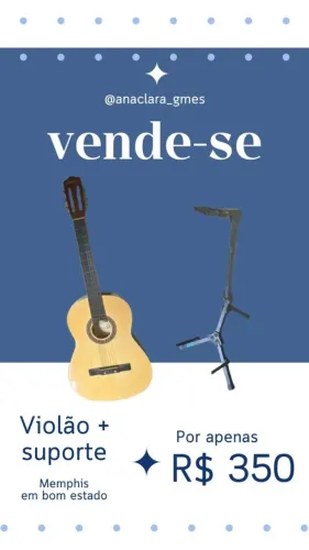 Violão Memphis em ótimo estado + suporte