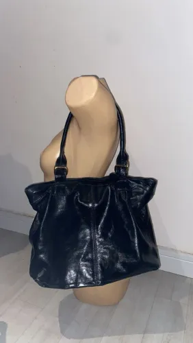 Bolsa via mia couro legítimo