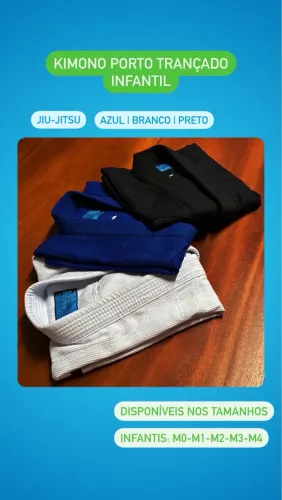 Kimono Porto Trançado Infantil Jiu-Jitsu - M0-M1-M2-M3-M4