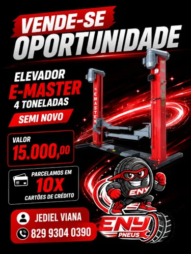 Elevador E Master 4 toneladas vermelho 