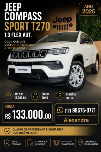Jeep Compass Sport T270 1.3 TB 4X2 Flex AUT 2025