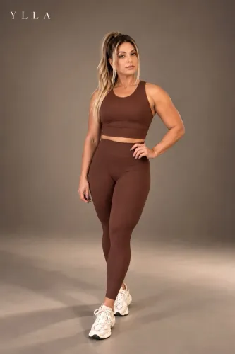 YLLA ACTIVEWEAR | Conjunto legging canelado premium