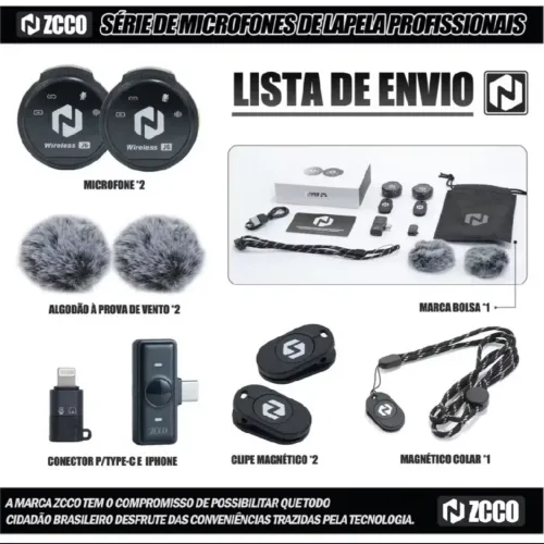 Czzo J6f microfone lapela novo