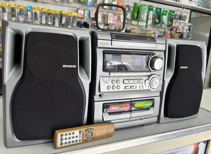 Mini System Aiwa NSX-S303 Vintage Anos 90 + antena e Controle Original.